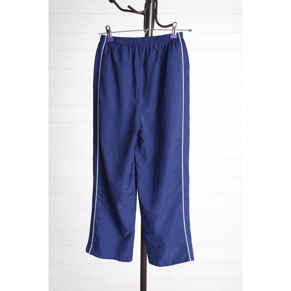 Women's Pants Navy Track Suit Pant with White Stripe Sports Casual High Waist M